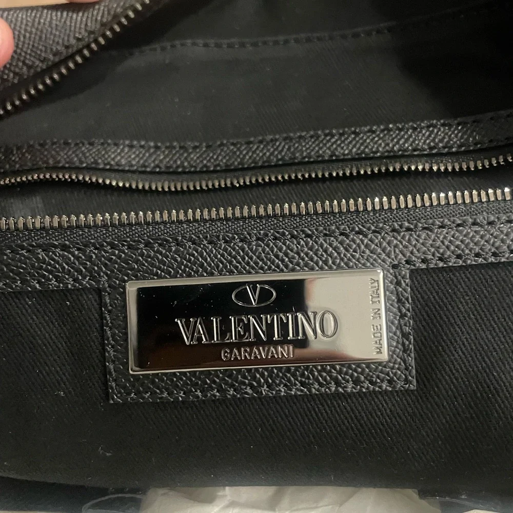 Valentino Garavani Men's Leather Black Brief Case